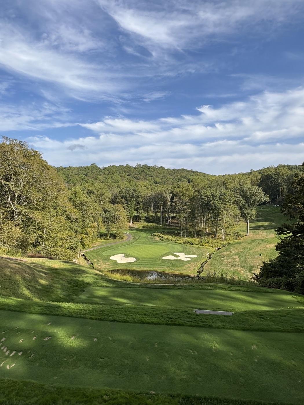 Scenic golf course valley view